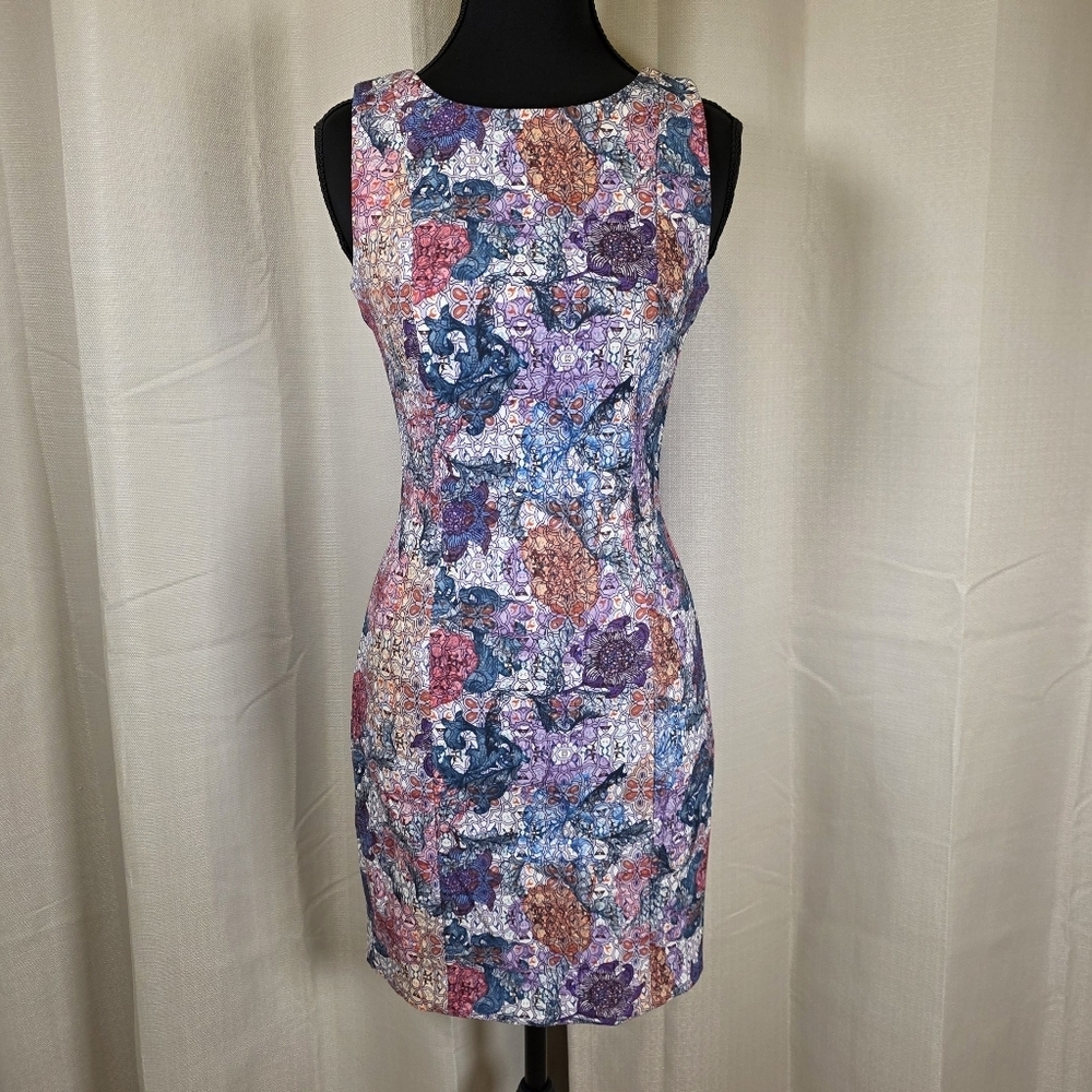 H&M Colorful Bodycon Dress Size 2 XS Fitted Sleeveless